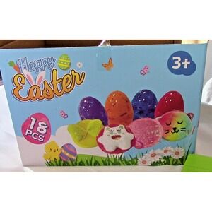 18 Piece Easter Party Egg Hunt Party Favors! fill your own eggs Squish Purses Gi
